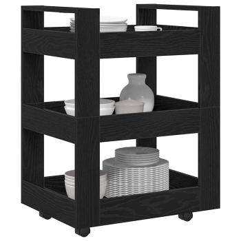Küchenwagen Schwarze Eiche 60x45x80 cm Holzwerkstoff