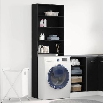 ARDEBO.de - Waschmaschinen-Schrank Schwarz-Eiche 64x24x190 cm MDF