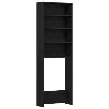 Waschmaschinen-Schrank Schwarz-Eiche 64x24x190 cm MDF