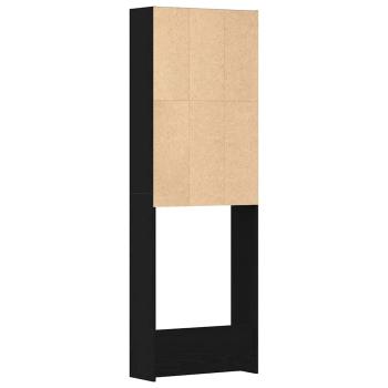 Waschmaschinen-Schrank Schwarz-Eiche 64x24x190 cm MDF