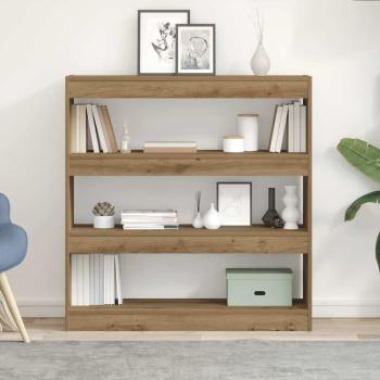 ARDEBO.de - Bücherregal/Raumteiler in handwerklicher Eiche - 100x30x103cm, aus Holzwerkstoff