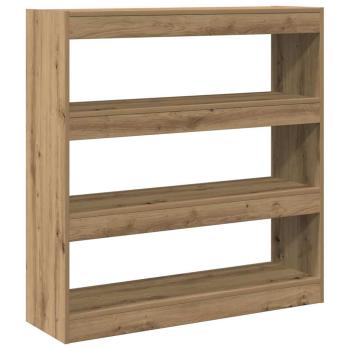 Bücherregal/Raumteiler in handwerklicher Eiche - 100x30x103cm, aus Holzwerkstoff