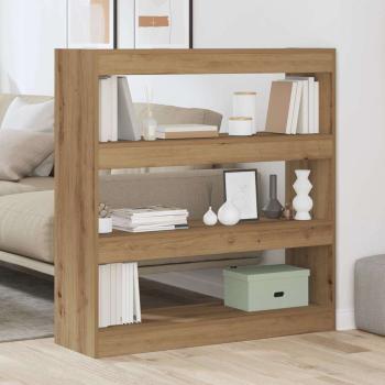Bücherregal/Raumteiler in handwerklicher Eiche - 100x30x103cm, aus Holzwerkstoff