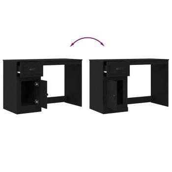 Schreibtisch mit Stauraum Schwarze Eiche 50x115x75 cm Spanplatte