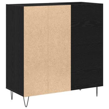 Record Cabinet Schwarz Eiche 84,5x38x90 cm Holzwerkstoff