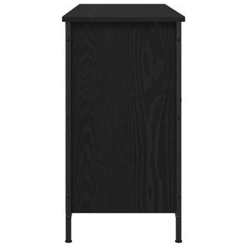 Fernsehcabinet Schwarzes Eichenholz 101x35x65 cm Holzwerkstoff und Stahl