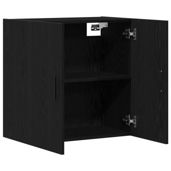 Wandschrank schwarzes Eichenholz 60x31x60 cm Holzwerkstoff