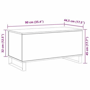 Couchtisch Schwarz Eiche 90x44,5x45 cm Holzwerkstoff