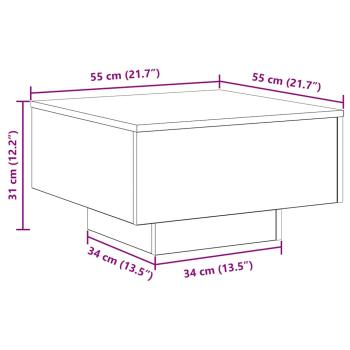 Couchtisch, Alter Holz, 55x55x31 cm, Hergestelltes Holz