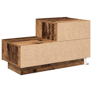 Nachttisch mit LED-Lichtern Altholz 70 x 36 x 40,5 cm