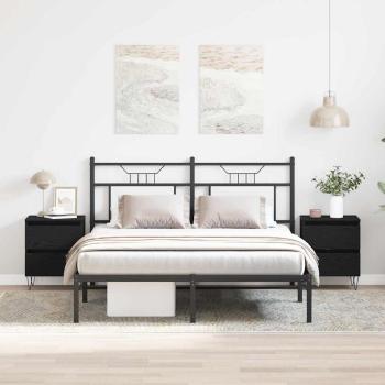 ARDEBO.de - Nachtkabinette 2 Stk. schwarze Eiche 40x35x50 cm Holzwerkstoff