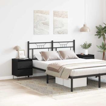 Nachtkabinette 2 Stk. schwarze Eiche 40x35x50 cm Holzwerkstoff