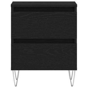 Nachtkabinette 2 Stk. schwarze Eiche 40x35x50 cm Holzwerkstoff