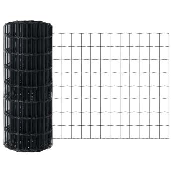 Euro Zaun mit 5 U-Pfosten Grau 0,8x10 m Stahl