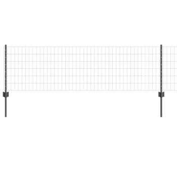 Euro Zaun mit 5 U Pfosten Grau 0.6x10 m Stahl