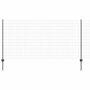 Euro Zaun mit 10 U-Posten Grau 1,2x10 m Stahl