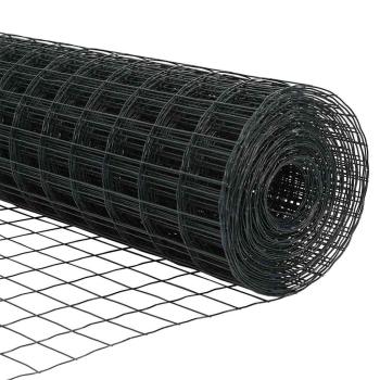 ARDEBO.de - Euro Zaun mit 10 U-Pfosten Grau 1,5x10 m Stahl