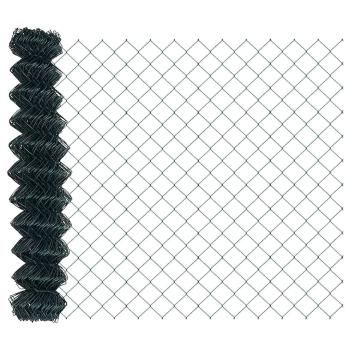 Kettenzaun mit 10 U-Pfosten Grün 1.4x10 m Stahl