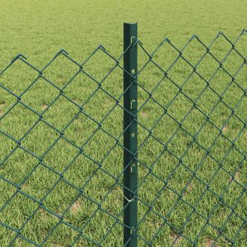 Kettenschutz Zaun mit 22 U Pfosten Grün 0,6x25 m Stahl