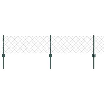 Drahtzaun mit 22 U-Posts Grün 0.4x25 m Stahl