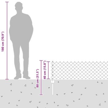 Drahtzaun mit 22 U-Posts Grün 0.4x25 m Stahl