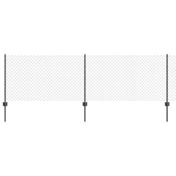 Drahtzaun mit 10 U-Pfosten Grau 0.8x10 m Stahl