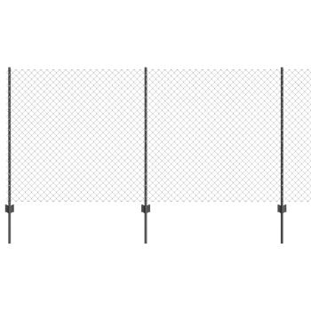 Kettenzaun mit 20 U-Pfosten Grau 1,2x10 m Stahl