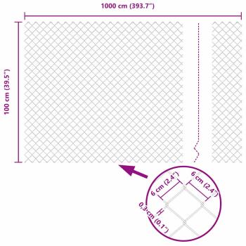 Kettenzaun mit 20 U-Posten Grau 1x10 m Stahl