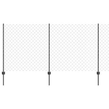 Drahtzaun mit 20 U-Pfosten Grau 1,2x10 m Stahl