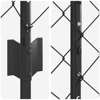 Drahtzaun mit 20 U-Pfosten Grau 1,2x10 m Stahl