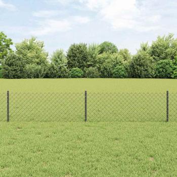 ARDEBO.de - Kettenzaun mit 22 U-Posten Grau 0,4x25 m Stahl