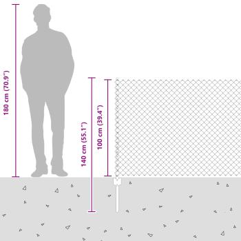 Kettensichtschutz mit 44 U-Posts Grau 1x25 m Stahl