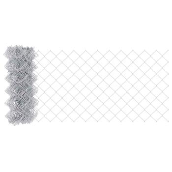 Kettengitterzaun mit 10 U-Posts Silber 0,4x10 m Stahl