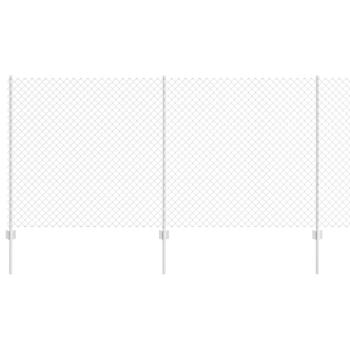 Kettenzaun mit 20 U-Pfosten Silber 1,2x10 m Stahl