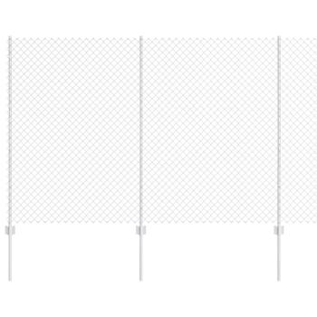Kettenschlosszaun mit 20 U-Posten Silber 1,5x10 m Stahl