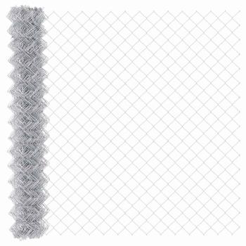 Kettenschlosszaun mit 20 U-Posten Silber 1,5x10 m Stahl