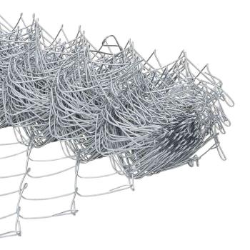 Kettenschlosszaun mit 20 U-Posten Silber 1,5x10 m Stahl