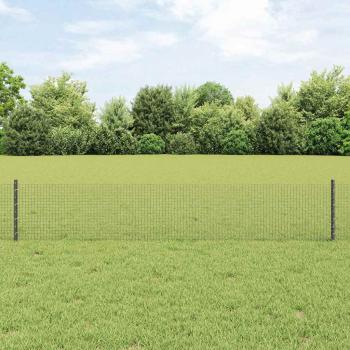 ARDEBO.de - Geschweißter Drahtzaun mit 22 U Pfosten Grau 0,4x50 m Stahl