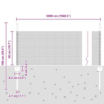 Geschweißter Drahtzaun mit 22 U-Pfosten grau 0.5x50 m Stahl