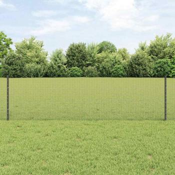 ARDEBO.de - Geschweißter Drahtzaun mit 22 U-Pfosten Grau 0,6x50 m Stahl