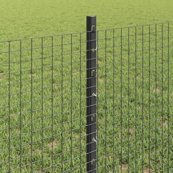 Schweißdrahtzaun mit 22 U-Posten Grau 0,6x50 m Stahl