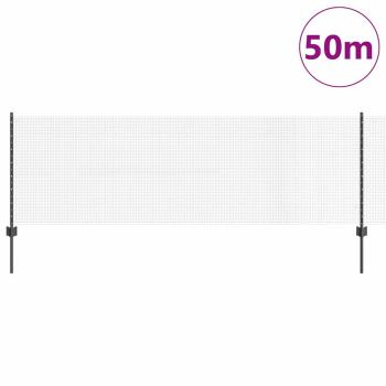 Geschweißter Drahtzaun mit 22 U-Posten Grau 0,8x50 m Stahl