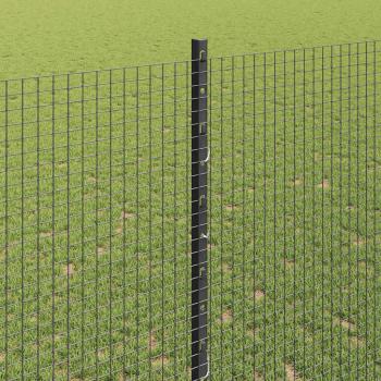 Schweißgitterzaun mit 44 U-Posts Grau 1.4x50 m Stahl