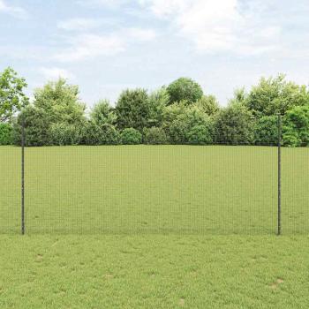 ARDEBO.de - Schweißdrahtzaun mit 44 U-Pfosten Grau 1.4x50 m Stahl