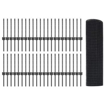 ARDEBO.de - Welded Wire Fence mit 44 U-Posts Grau 0,4x100 m Stahl