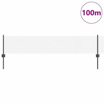 geschweißter Drahtzaun mit 44 U-Pfosten Grau 0,4x100 m Stahl