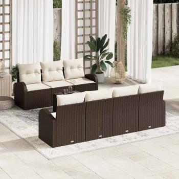 ARDEBO.de - Gartensofa-set 8 stk. Braun Poly-Rattan