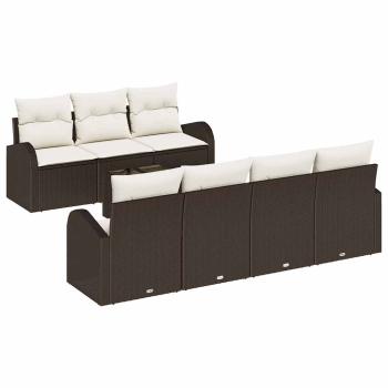 Gartensofa-set 8 stk. Braun Poly-Rattan