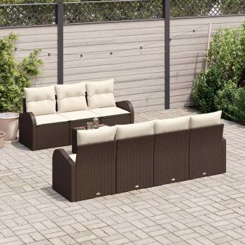 Gartensofa-set 8 stk. Braun Poly-Rattan