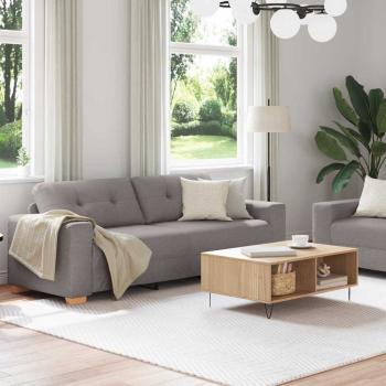 2-teiliges Sofa Set mit Kissen aus taupe Stoff